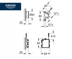 MEDIDAS VALVULA ELECTRONICA CIERRE LAVAVAJILLAS GROHE
